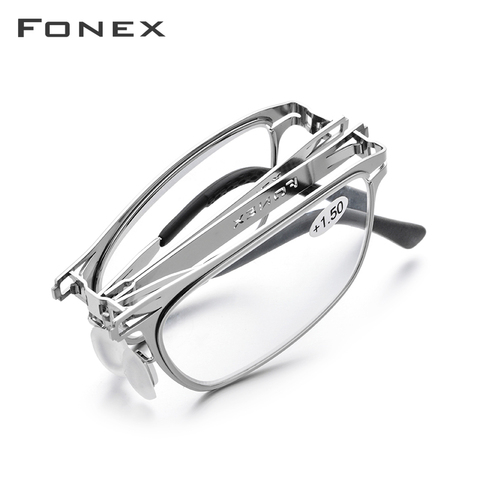 Gafas de lectura plegables FONEX de alta calidad para hombre y mujer, lector de presbicia plegable, gafas de dioptrías sin tornillos LH012 ► Foto 1/6