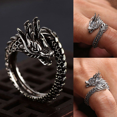 Anillos luminosos de dragón para hombre y mujer, anillo Punk que brilla en la oscuridad, joya ajustable, joyería de tamaño libre, regalo para hombre y mujer 2022 ► Foto 1/6