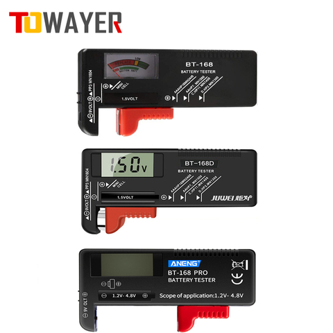 Probador de baterías de BT-168 PRO, botón Universal de capacidad Digital para Lithum, 9V, 3,7 V, 1,5 V, comprobador de baterías de celda, potencia BT168 ► Foto 1/6