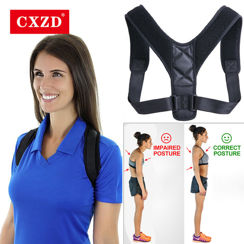 CXZD-corrector de postura Lumbar ajustable para mujer, cinturón de soporte para corrección de postura, clavícula, hombros, columna vertebral ► Foto 1/6