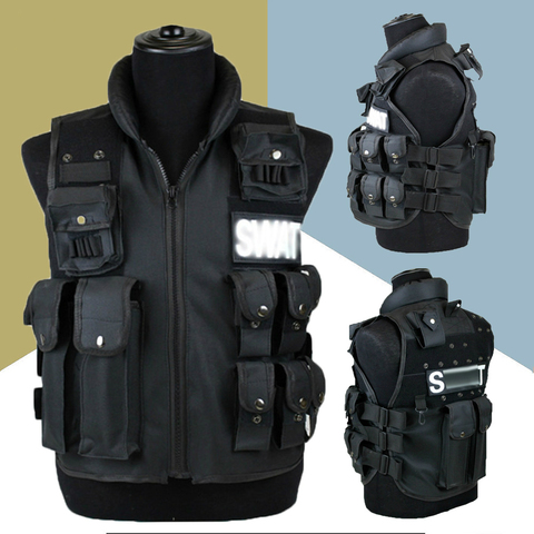 Chaleco táctico con 11 bolsillos para hombre, chaleco para cazar en el exterior, para entrenamiento militar, CS, protector swat, Modular de seguridad ► Foto 1/6