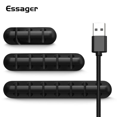 Essager-organizador de cables USB, soporte de cables de ratón, cargador de auriculares, Protector de Cable de escritorio, bobinador, Clip de gestión de cables ► Foto 1/6