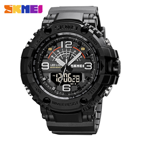 Reloj deportivo de lujo para hombre, pulsera electrónica militar a prueba de agua, cronómetro, cronómetro, alarma, 50Bar ► Foto 1/6