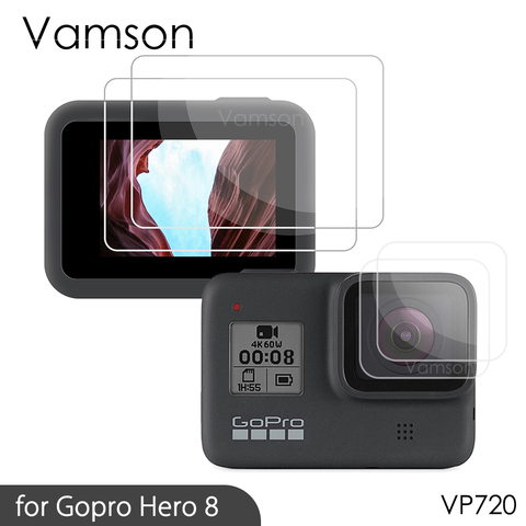 Vamson-Protector de pantalla para GoPro Hero 8, Accesorios Negros, película de vidrio templado, Cámara de Acción VP720 ► Foto 1/6