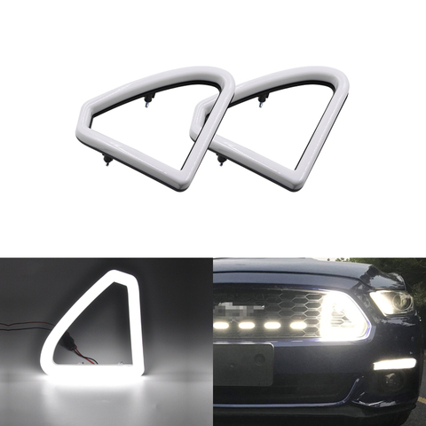 Parachoques delantero para Ford Mustang 2015 2016 2017, luces de circulación Diurna Led DRL, color blanco ► Foto 1/6