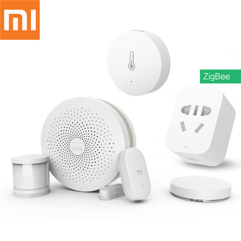 Kit Original Xiaomi Smart Home Gateway versión 2 Sensor de ventana de puerta interruptor inalámbrico de cuerpo humano humedad Zigbee Socket MI APP ► Foto 1/6