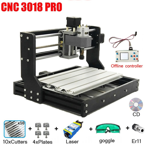 Mini CNC3018 grabador CNC 3018 Pro láser grabador de madera CNC maquina enrutadora GRBL ER11 Hobby DIY máquina de grabado para madera PCB de PVC ► Foto 1/6