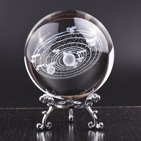 Crystal Ball Laser Engraved 3D Solar System Planets 6/8cm Glass Ball Miniature Model Home Decor Astronomy Gift Ornament ► Foto 1/6
