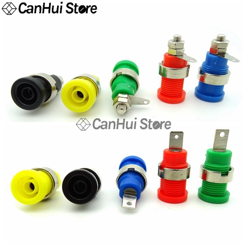 Clavija para caja de enchufe, Conector de poste de encuadernación, tipo Banana multímetro, hembra, 32A, 5 colores, aislamiento de seguridad, 4MM, 5 uds. ► Foto 1/6