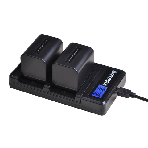 Uds 2500mAh NP-FV70 NP FV70 batería + LCD doble USB cargador para Sony NP-FV70 NP-FV90 NP-FV100 FV120 HDR-SR68 DCR-SX85 DCR-S ► Foto 1/6