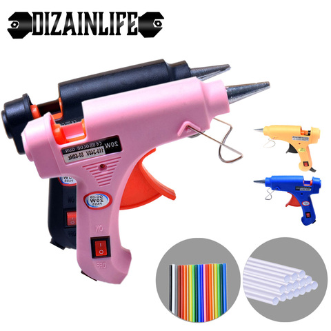 DIZAINLIFE-pistola de fusión en caliente de la UE, 20W, con barras de pegamento de 7mm, Mini herramienta eléctrica de reparación de temperatura de calor, termo Industrial ► Foto 1/6