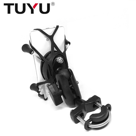 TUYU-soporte para manillar de motocicleta, montaje de espejo trasero, riel x-grip para Gopro, teléfono inteligente, iPhone 7, 7 + 6s, monturas de Ram ► Foto 1/6