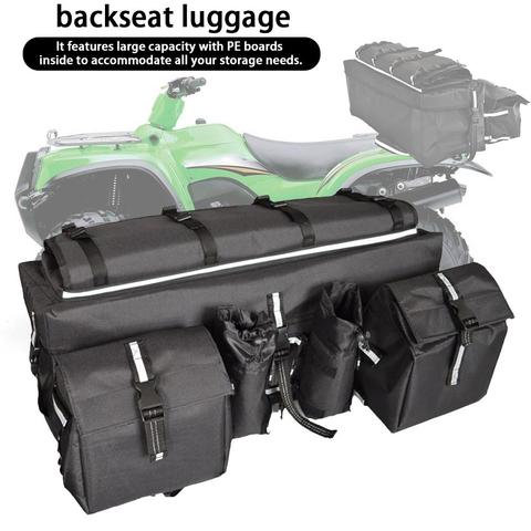 Estante trasero para bicicleta de montaña o motocicleta, bolsa de equipaje, bolsa de viaje, bolsa de almacenamiento de acabado, bolsa de accesorios de gran capacidad, asiento trasero negro ► Foto 1/6