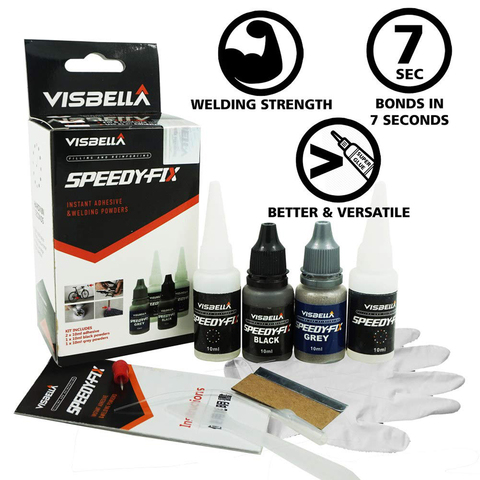 VISBELLA-Super Glue, 7 segundos, sistema de refuerzo de relleno rápido, adhesivo Dual, resina, polvo de soldadura instantáneo, resistencia al agua ► Foto 1/6
