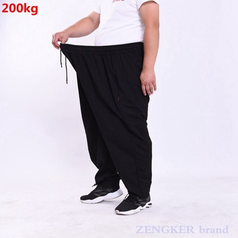 Gran tamaño 180kg hombres pantalones casuales pantalones de cuerpo especial de gran tamaño calzado pantalones de talla grande 10XL 9XL Casual pantalones de los hombres 190kg ► Foto 1/6