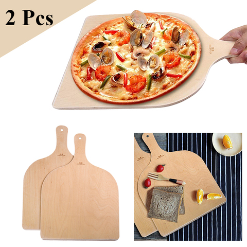 2 piezas de paleta de Pizza de madera espátula pala de Pizza tabla de cortar cocina bandeja de Pizza plato utensilios de pastelería Accesorios ► Foto 1/6