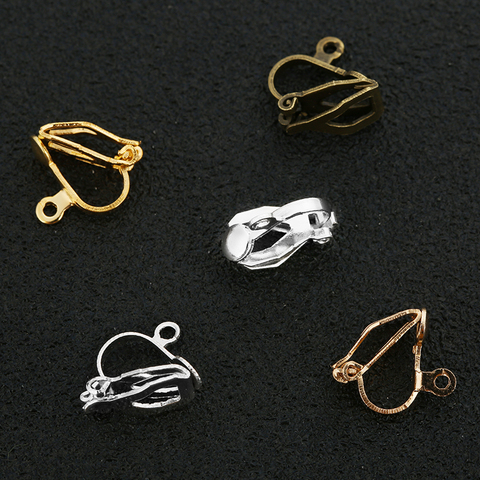 50 Uds. De Clips para pendientes, Clips sin Piercing de 13mm, Color dorado y plateado, para crear joyas ► Foto 1/6