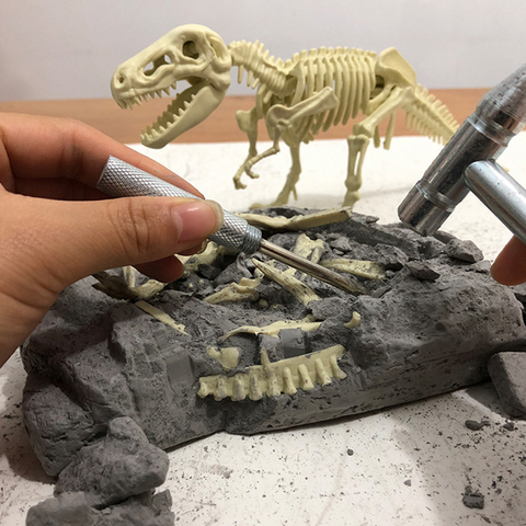 Simulación de excavación de dinosaurios arqueados para niños, fósil, tiranosaurio artesanal, modelo de mano esqueleto ensamblado, Juguetes ► Foto 1/6