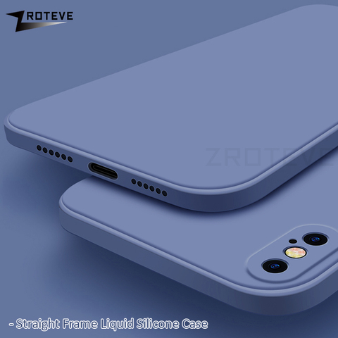 ZROTEVE-Funda de silicona líquida para iPhone, protector de lujo para iPhone X XR XS Max 8 7 6 S 6 S Plus SE 2022 ► Foto 1/6