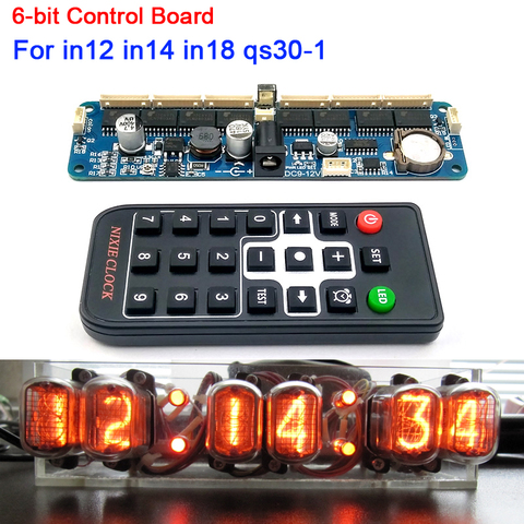 NIXIE-placa base de reloj de tubo de 6 bits, Panel de Control remoto para in12 in14 in18 qs30-1, controlador de reloj de tubo de brillo ► Foto 1/6