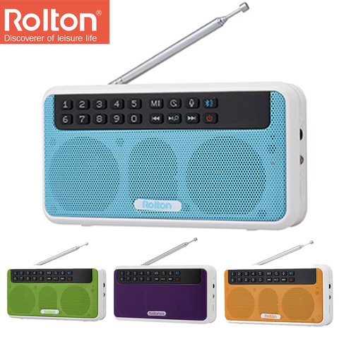 Rolton-Radio FM inalámbrica E500 con Bluetooth, reproductor de música estéreo HiFi, Radios digitales, linterna, pantalla LED, micrófono, grabación TF, 6W ► Foto 1/6