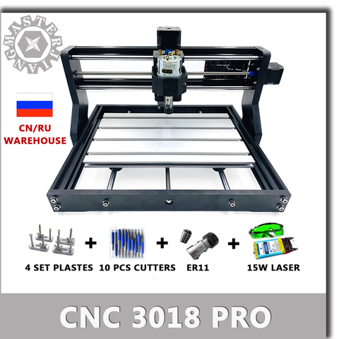 Nueva mini máquina CNC 3018 Pro GRBL, bricolaje, fresadora de 3 ejes, pcb, Bluetooth, enrutador de madera, grabado láser, CNC3018, trabajo fuera de línea ► Foto 1/6