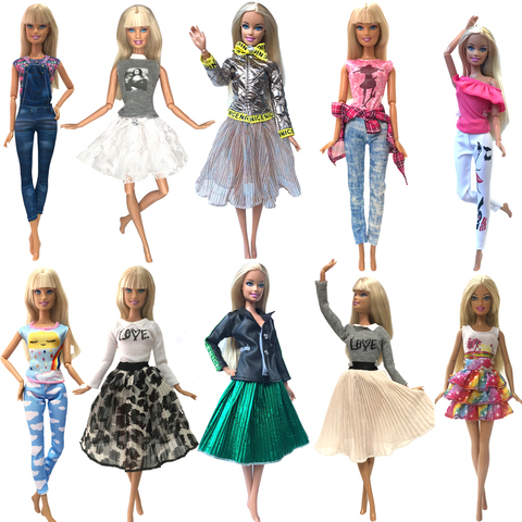 NK-ropa de muñeca a la moda, conjunto encantador, Tops, camiseta, blusas, falda, pantalones, accesorios para Barbie, JJ ► Foto 1/6
