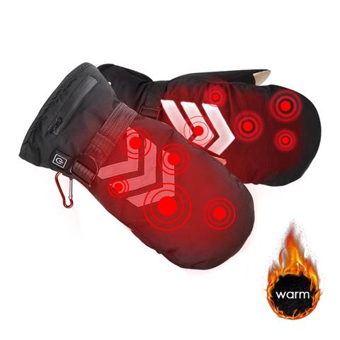 Guantes Térmicos eléctricos para invierno térmico, resistentes al viento, para ciclismo, pantalla táctil, esquí, guantes cálidos recargables por USB ► Foto 1/6