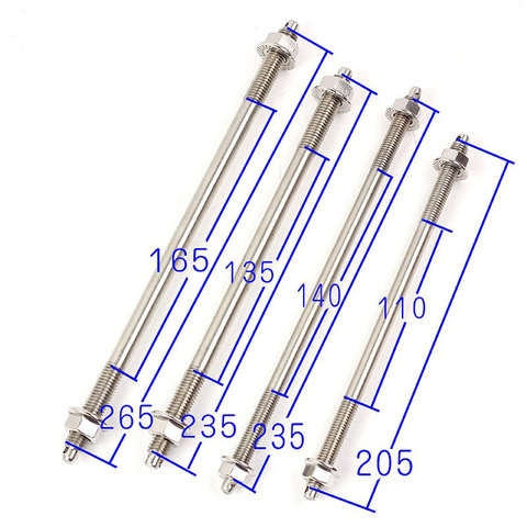 Núcleo de eje de rueda delantera para vehículo eléctrico, eje medio alargado de acero inoxidable, piezas modificadas de titanio para motocicleta, M10/12mm ► Foto 1/2