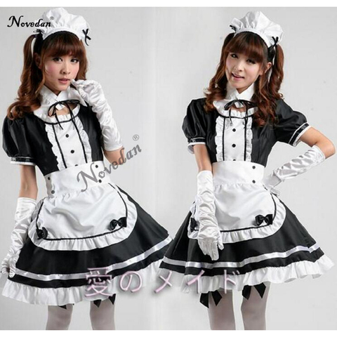 Disfraz de criada francesa para mujer, disfraz de Lolita gótica, uniforme de Anime Sissy para dama, disfraces de talla grande para Halloween ► Foto 1/6