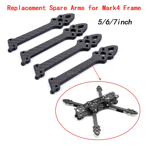 Brazo de repuesto de fibra de carbono 3K para Dron de carreras, repuesto completo de 5mm para Mark4 Mark 4, 5 pulgadas, 225mm/6 pulgadas, 260mm /7 pulgadas, 295mm, FPV ► Foto 1/6