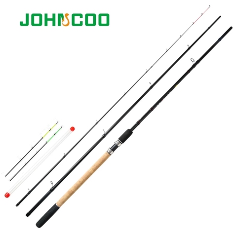 JOHNCOO Feather 40T carbono ligero caña de pescar 3,6 m 3,9 m 3 secciones alimentador con 3 puntas diferentes prueba 90g 120g 150g ► Foto 1/6