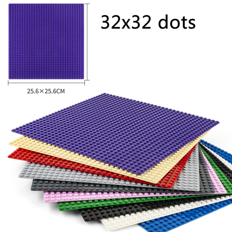 Placas Base de 32x32 puntos, 10 colores, bloques de construcción clásicos, placa de ensamblaje, bloques de construcción, compatibles con lego, bloques de tamaño pequeño ► Foto 1/6