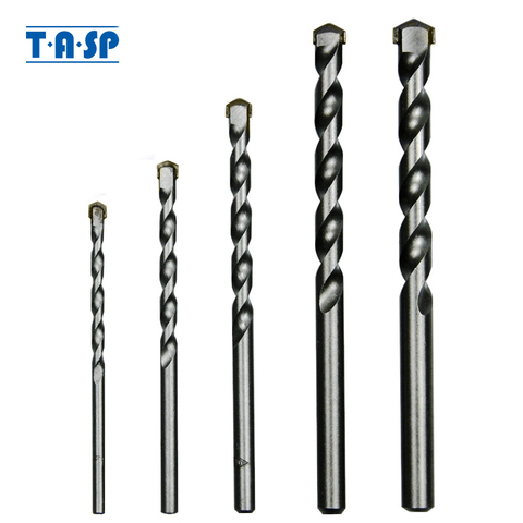 TASP, 5 uds., brocas de albañilería, brocas de carburo de tungsteno con punta de ladrillo de hormigón, juego de perforación de piedra, tamaño 4/5/6/8/10mm, accesorios de herramientas eléctricas ► Foto 1/6