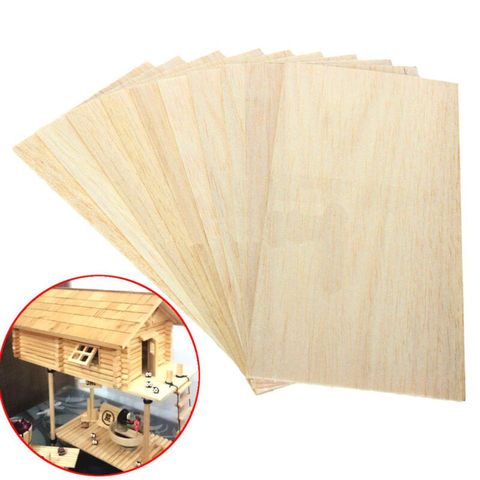 Tablero de madera ligero de 200x100x1,5mm, 10 hojas/1 tablero de madera contrachapada, se utiliza para hacer juguetes, tallar, casa y modelo normal para niños ► Foto 1/6