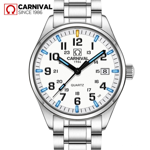 Carnival-Reloj de cuarzo para Hombre, cronógrafo de lujo, tritio T25, resistente al agua, con fecha automática, luminoso, Masculino ► Foto 1/6