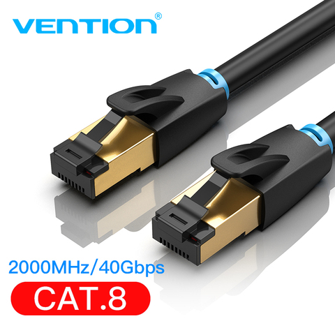 Cable Ethernet Vention Cat8, Cable de parche RJ45 SFTP para red de ordenador, enrutador portátil, módem 0,5 m/1m/1,5 m/2m/3m Lan, Cable de cuerdas ► Foto 1/6