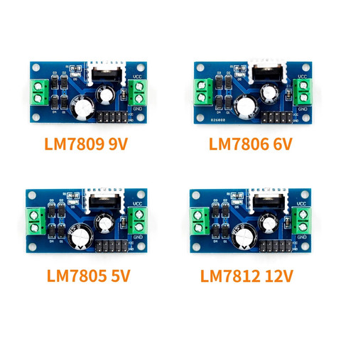 Módulo de fuente de alimentación, regulador de voltaje de tres terminales, CC/CA, LM7805, LM7806, LM7809, LM7812, 5V, 6V, 9V, 12V, salida máxima de 1.2A ► Foto 1/6