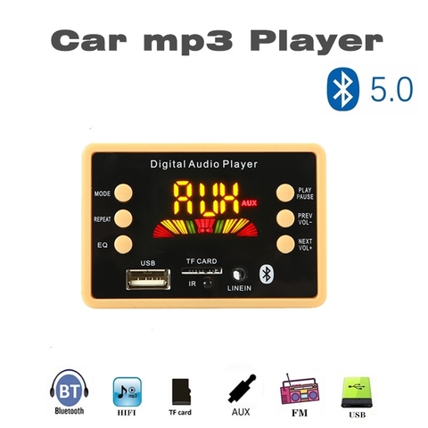 Módulo de decodificación de MP3 con Bluetooth 5,0, 5V, 12V, reproductor de MP3, USB, WMA, WAV, ranura para tarjeta TF, USB, FM, Control remoto ► Foto 1/6