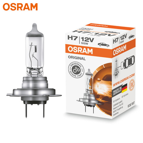 OSRAM-bombilla halógena para faro delantero de coche, lámpara estándar OEM, H7, 12V, 55W, PX26d, 64210 Original Line, 3200K, Hecho en Alemania ► Foto 1/6