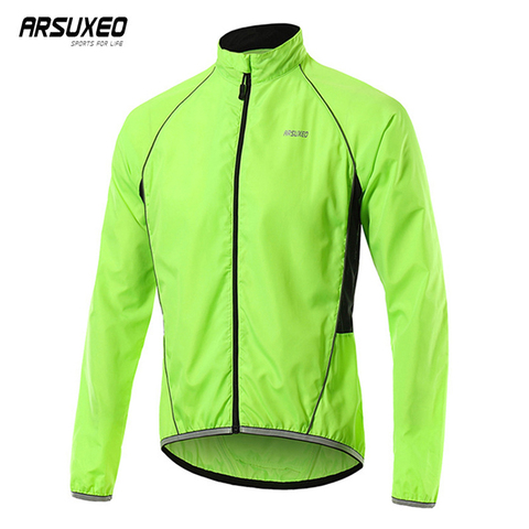 ARSUXEO-Chaqueta de ciclismo al aire libre para hombre, cortavientos deportivo impermeable de secado rápido para correr, protección solar, ropa de piel para bicicleta ► Foto 1/6