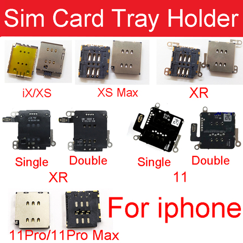 Bandeja de tarjeta Sim para móvil, soporte de ranura para tarjeta Sim Dual, Cable de cinta flexible de repuesto, para Iphone 11, X, XR, XS, Max Pro ► Foto 1/6