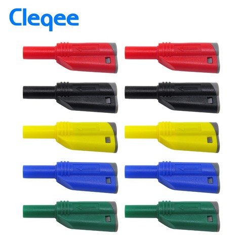 Cleqee-Conector sin soldadura para multímetro, P3005, apilable, seguro, 4mm, enchufe Banana, soldadura/montaje, alta calidad ► Foto 1/6