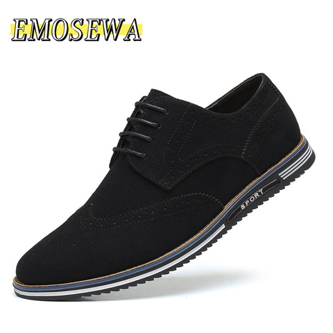 Zapatos cómodos informales para Hombre, Zapatillas de deporte a la moda de ante con cordones, zapatos planos para Hombre de talla grande 38-48 ► Foto 1/1