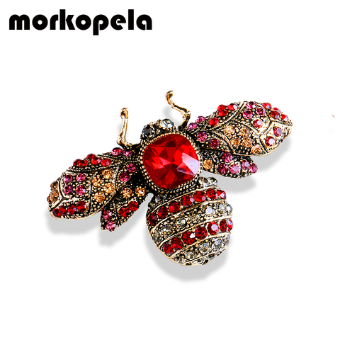 Morkopela-broche de cristal con forma de abeja para mujer, broches de lujo, estilo barroco, para traje de banquete, joyería ► Foto 1/6