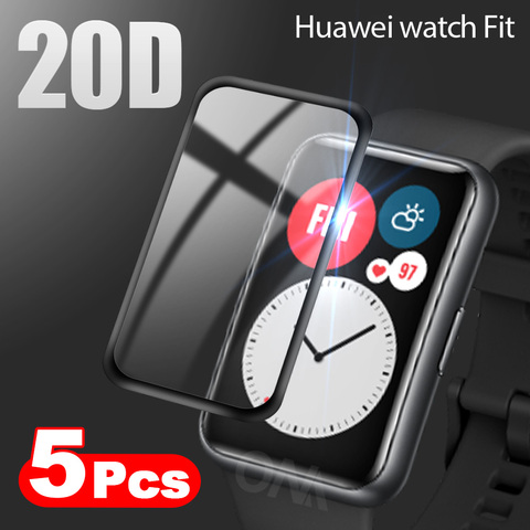 20D borde curvado completa suave película protectora para Huawei Watch Fit & Honor reloj inteligente ES Protector de pantalla (no de vidrio) ► Foto 1/6