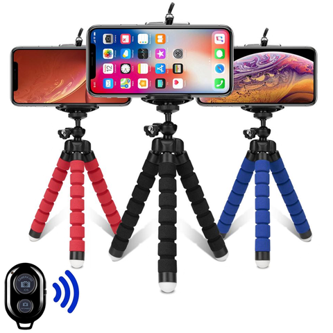 Trípodes trípode para teléfono móvil soporte de cámara Clip smartphone monopod tripe soporte pulpo mini trípode stativ para teléfono ► Foto 1/6