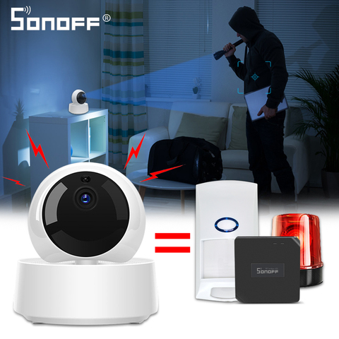 SONOFF GK-200MP2-B Mini Wireless Wifi cámara IP aplicación Ewelink 360 IR 1080P HD Monitor de bebé de vigilancia de seguridad de Alarma de casa inteligente ► Foto 1/6