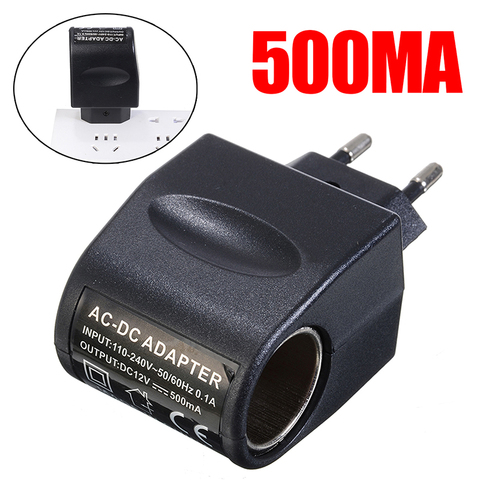 Convertidor de Adaptador Negro de enchufe de la UE para encendedor de cigarrillos de coche, Adaptador convertidor para el hogar de cargador, 220V, CA, 12V, CC ► Foto 1/6