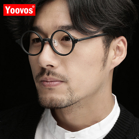 Yoovos-montura para gafas para mujer y hombre, montura para gafas redonda, lentes transparentes de lujo, Retro, 2022 ► Foto 1/6